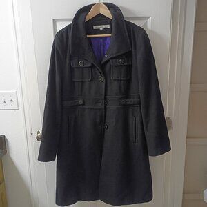 Kenneth Cole New York Women's Dress Coat - Wool, Black, Size 14